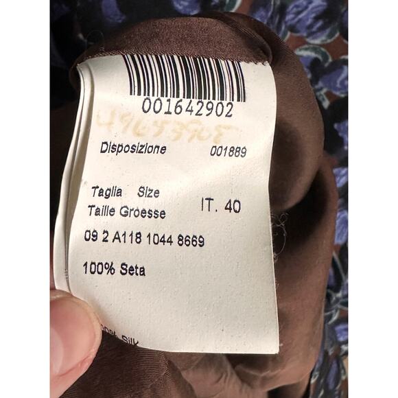 Designer Piazza Sempione Silk Shift Dress Puple Black Size Knee Length Cocktail - Picture 3 of 10